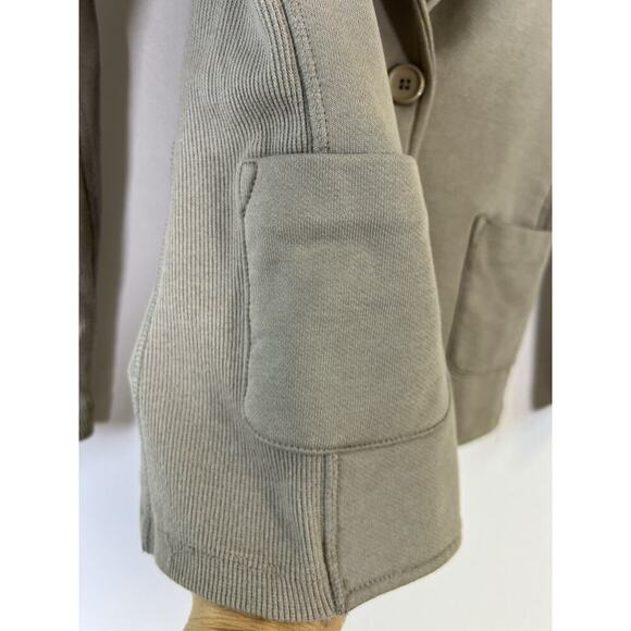 JAMES PERSE Women's Taupe Brown Sweatshirt Shawl Collar Blazer Sz 1 S Fall USA - Picture 6 of 11